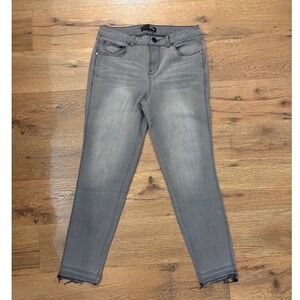 1829 Women's Gray Wash Denim Jeans Distressed Fray Hem Size 10